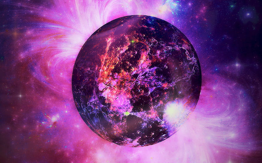 ดาวเคราะห์หลากสีบนสุนัขดาวเคราะห์สีชมพู วอลล์เปเปอร์ HD