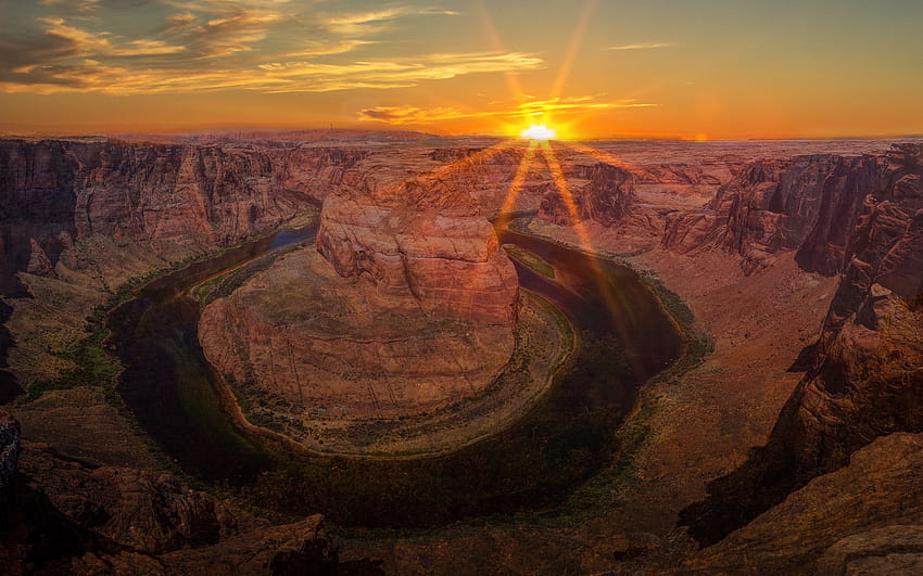 Horseshoe Bend, Colorado River, sunset, evening, horseshoe bend colorado river arizona HD wallpaper