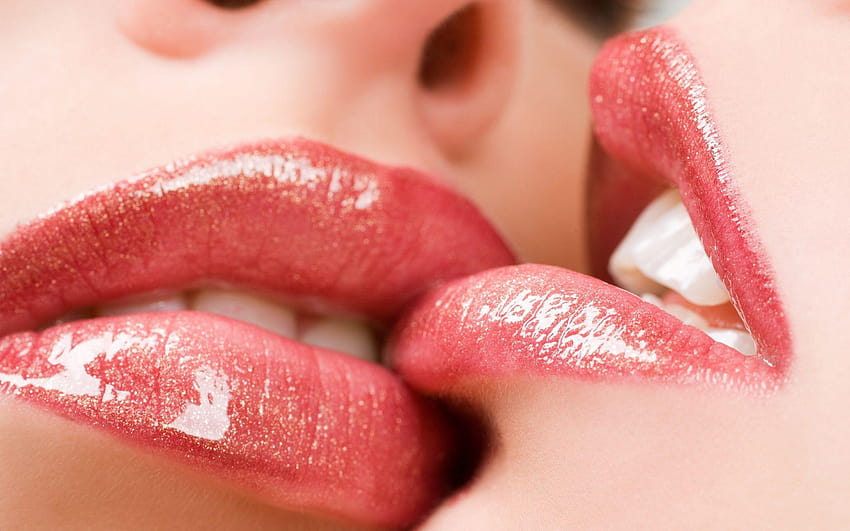 Lips kiss of romantic couple, romantic lip kiss HD wallpaper
