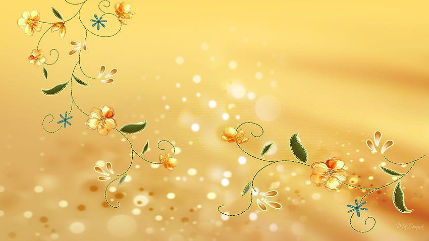 Цветя: Golden Life Flowers Firefox Persona Sparkles Blooms, портокалов цвят HD тапет