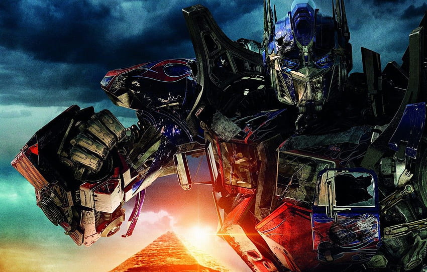 the sky, the sun, clouds, weapons, fiction, robots, pyramid, Egypt, Transformers, the movie, battle, the Autobots, Revenge of the fallen, Transformers 2, Revenge of the fallen, Optimus Prime , transformers movie battles HD wallpaper