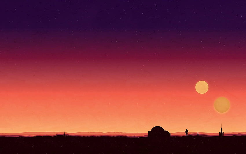 Star Wars Vector Art by Max Melzer, star wars retro tatooine HD wallpaper