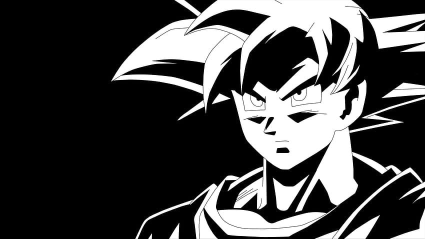 Goku czarno-biały, rysunek goku Tapeta HD