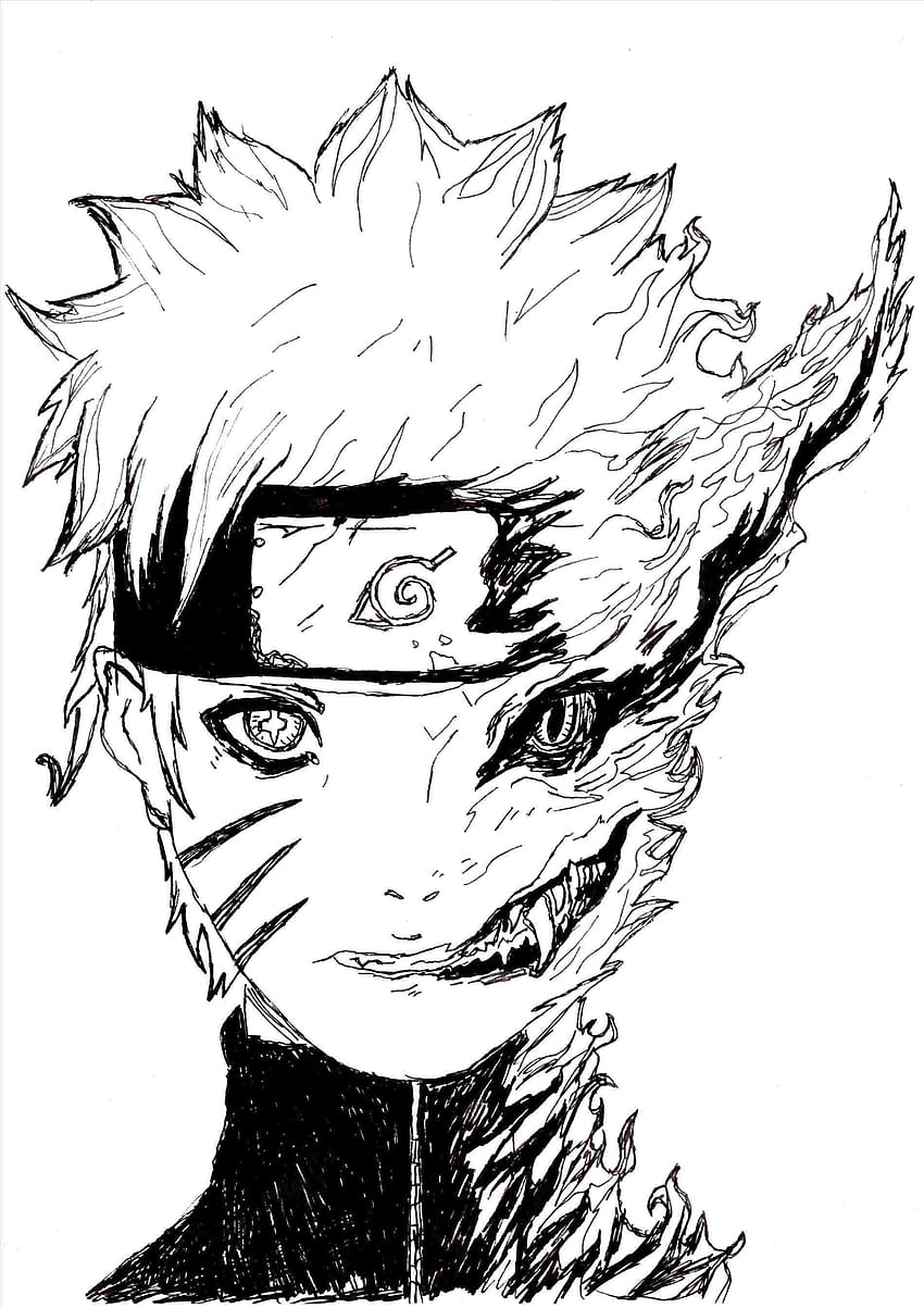 Naruto Drawing Black And White, naruto drawings HD phone wallpaper