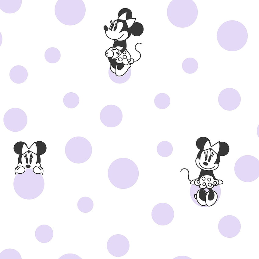 York Wallcoverings DI1028 Disney Minnie Mouse Dots Purple HD phone wallpaper