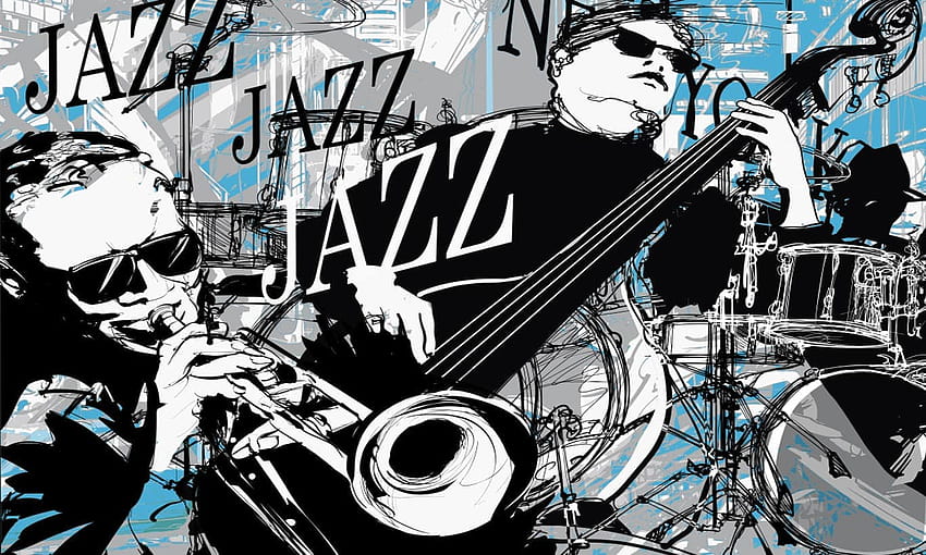 Blue, jazz band HD wallpaper