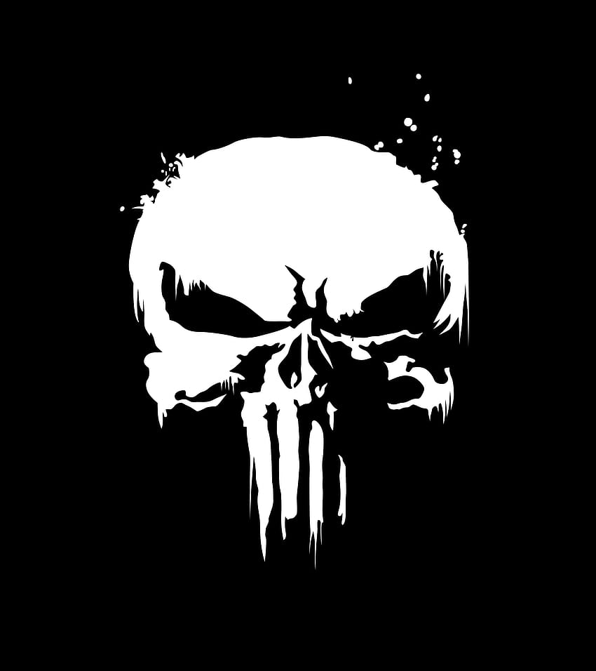 1920x2160 Punisher, черно и бяло, лого, череп, черно-бял череп HD тапет за телефон