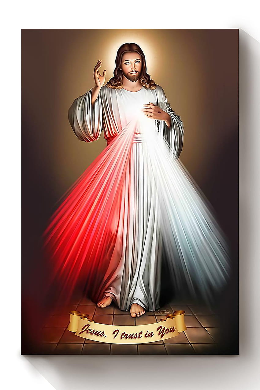 Jesus I Trust In You Christian Believer グラフィックプリントポスター キャンバス ウォールアート 装飾 HD電話の壁紙
