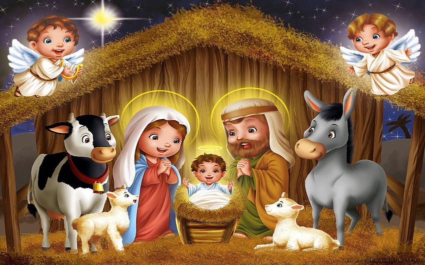 İsa'nın Noel Doğumu, Noel İsa Meryem Joseph HD duvar kağıdı