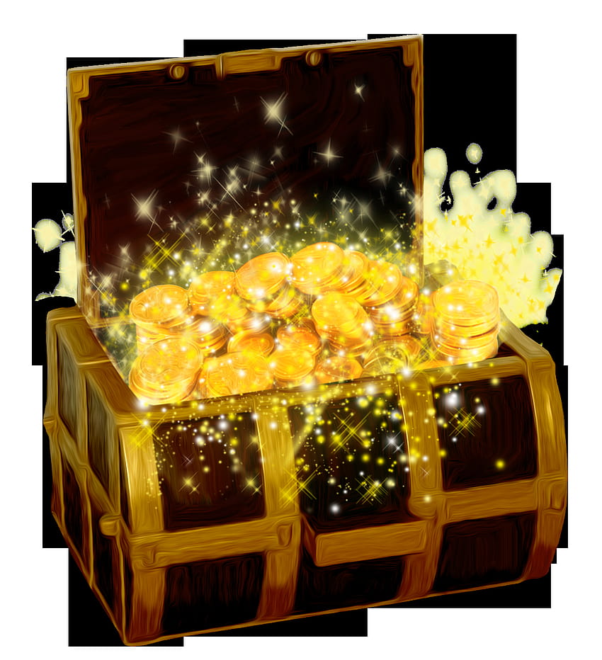 Treasure Chest with Gold Coins PNG Clipart ​ HD phone wallpaper