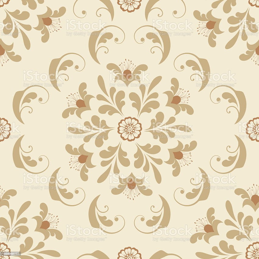Vector flor sem costura padrão elemento textura elegante para fundos clássico luxo antiquado ornamento floral textura perfeita para embrulho têxtil Stock Illustration Papel de parede de celular HD