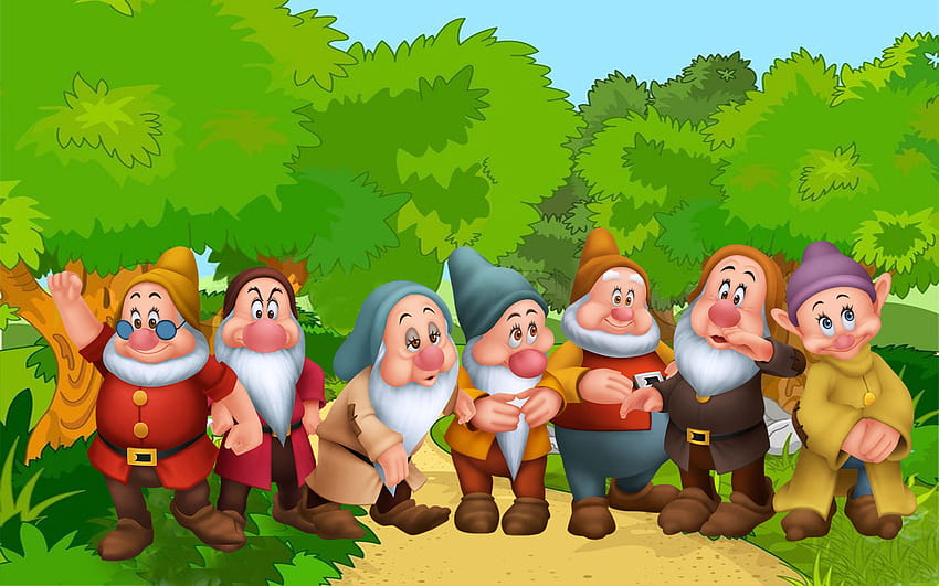 Seven Dwarfs Caracters Doc Grumpy Sneezy Sleepy Happy Bashful And Dopey ...