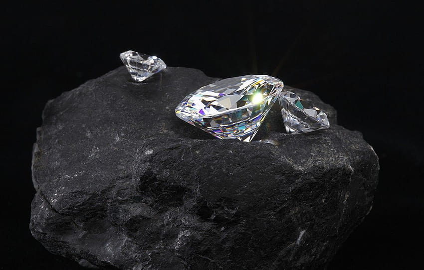 Carbonio, diamante, lucentezza, sezione разное, diamante frontale minerale Sfondo HD