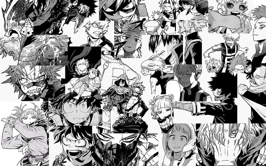 Saya membuat kolase dari beberapa panel manga favorit saya untuk latar belakang saya, kalau-kalau ada orang lain yang tertarik!: BokuNoHeroAcademia, panel Wallpaper HD