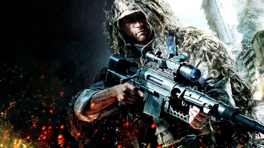 Karabiny żołnierze gry wideo rujnują armię wojskową budynki snajperów, siły specjalne Tapeta HD