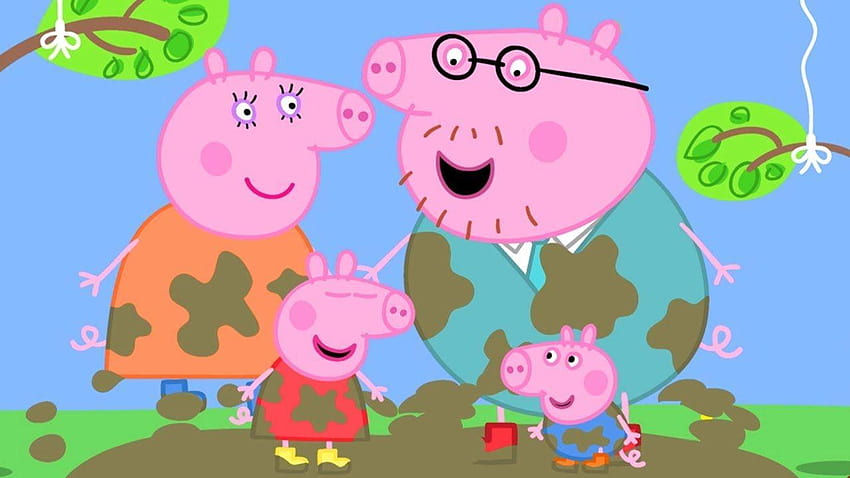 Peppa Pig English Episodes, peppa pig family HD wallpaper