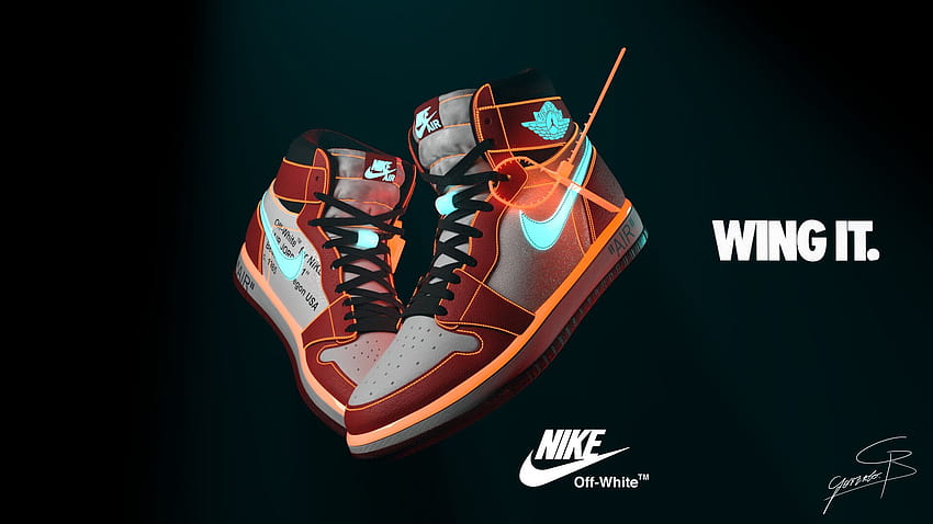 Nike Air Jordan Off White, air jordan 1 off white HD тапет