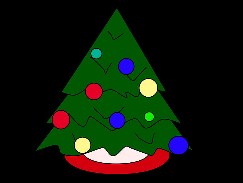 クリスマスツリーのアニメーションの、クリスマスの漫画の木 高画質の壁紙
