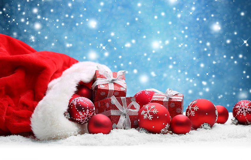 décoration, Noël, cadeaux, Nouvel an, sac, nouvel an, Noël, le sac à jouets, ornement, sac de jouets, cartable, sac Père Noël, sac Père Noël, cadeaux, esprit de Noël, esprit de Noël, sapin de Noël et cadeaux Fond d'écran HD