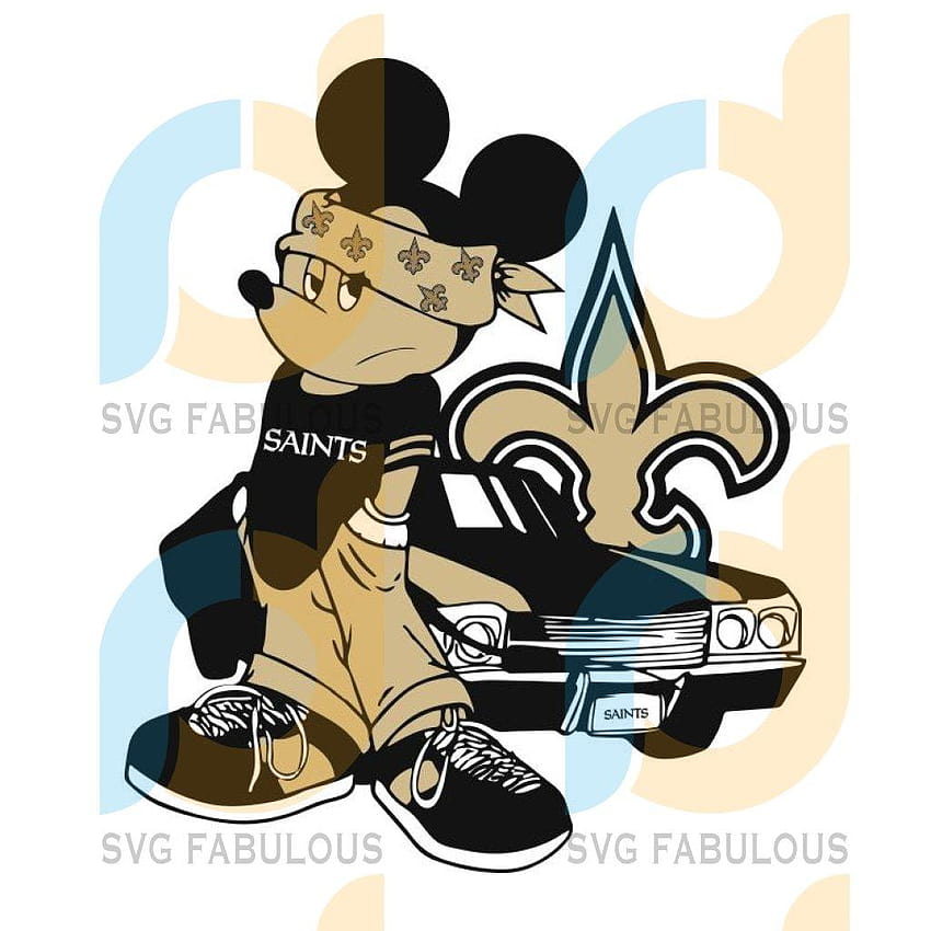 Gangster Mickey Mouse New Orleans Saints Nfl svg, Gangster Mickey Mouse New Orleans Saints Nfl svg, archivos cricut de New Orleans Saints, santos logo svg, logotipo de New Orleans Saints, NFL Saints svg fondo de pantalla del teléfono