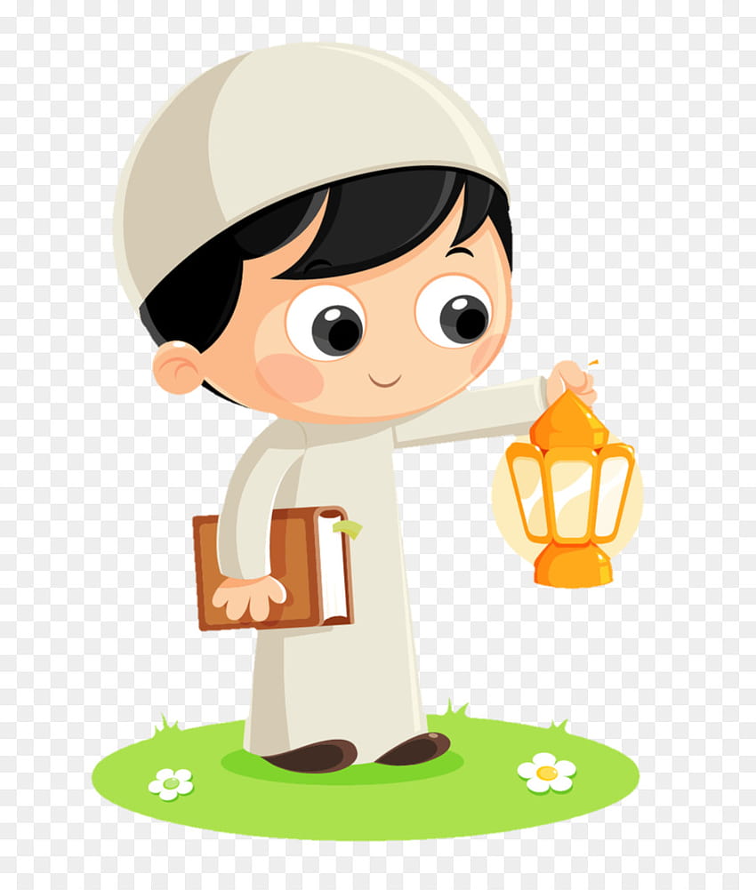 niño, islámico, caricatura fondo de pantalla del teléfono