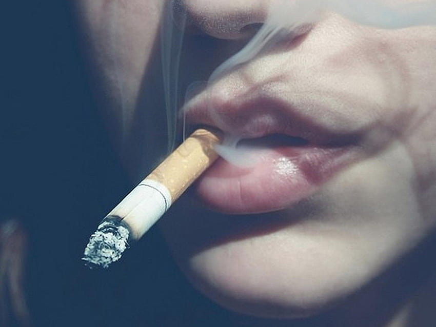 Zigarettenrauch auf Hund, Rauchermädchen HD-Hintergrundbild