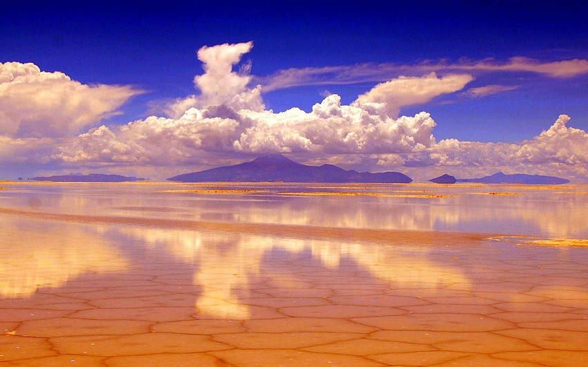Солен тиган Salar de Uyuni Reflection в Боливия HD тапет
