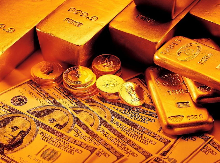 Segno di soldi d'oro, monete d'oro Sfondo HD