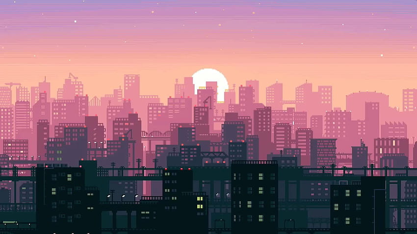 Pixel City Live, anime lo fi fondo de pantalla