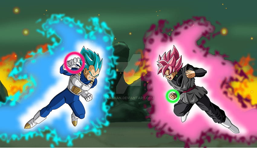 Goku Black SSR vs Vegeta SSB Aura Sfondi di AashanAnimeArt on, goku black vs vegeta Sfondo HD