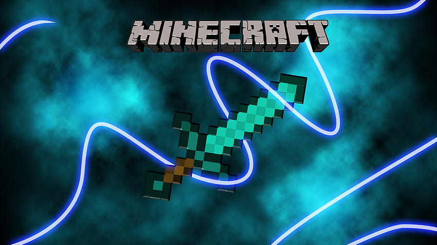 Minecraft Diamond Sword มายคราฟดาบเพชรที่น่าหลงใหล วอลล์เปเปอร์ HD