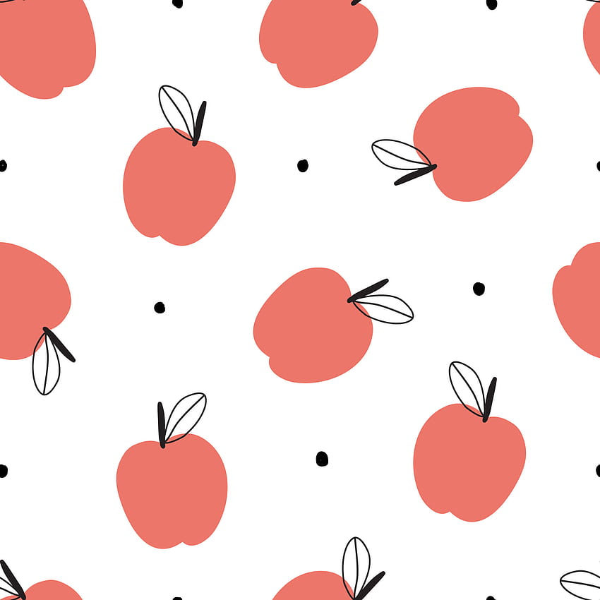 Manzana roja patrón sin costuras diseño dibujado a mano s de frutas en estilo de dibujos animados Utilizado para impresión, decoración, patrón de ropa textil. vector illustration 4257208 Arte vectorial en Vecteezy, patrón de frutas fondo de pantalla del teléfono