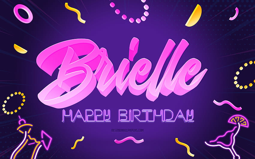 Happy Birtay Brielle, Purple Party Background, Brielle, arte creativa, Happy Brielle birtay, nome Brielle, Brielle Birtay, Birtay Party Sfondi con risoluzione 2560x1600. Alta qualità Sfondo HD