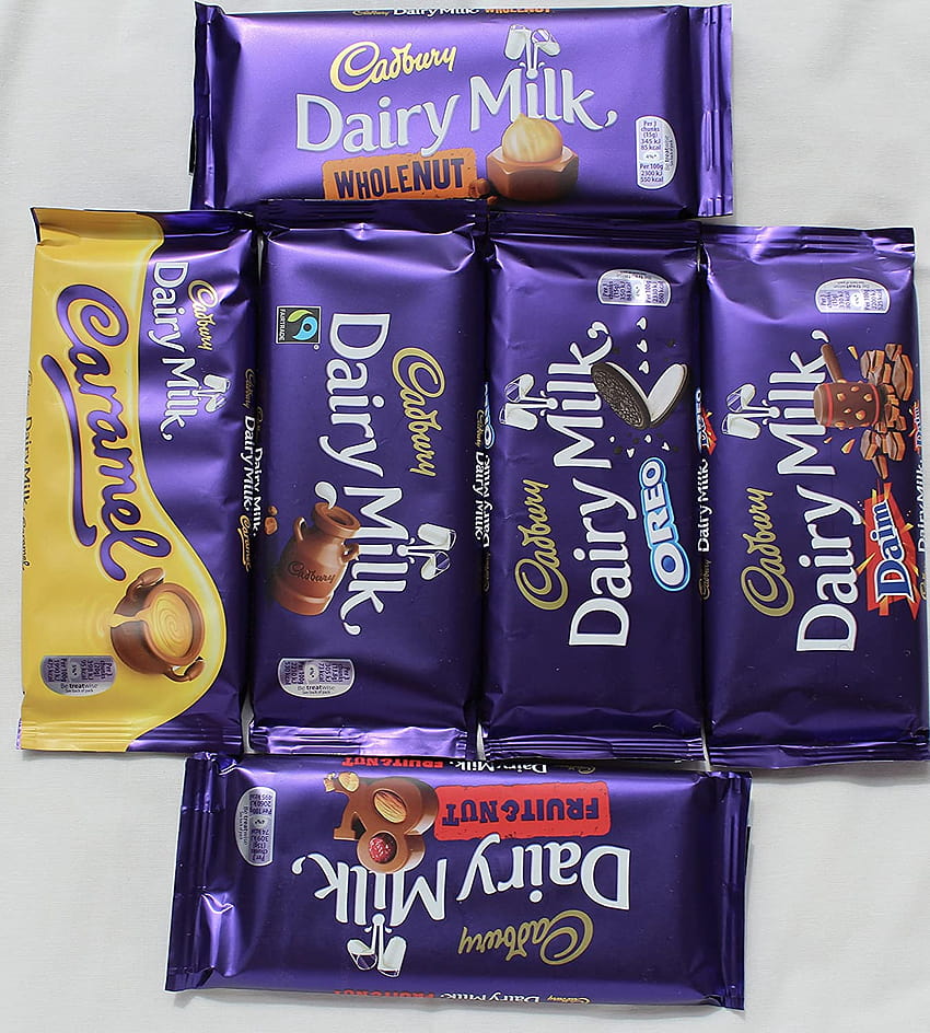 Amazon : Cadbury Dairy Milk Barras de chocolate más populares de Inglaterra fondo de pantalla del teléfono