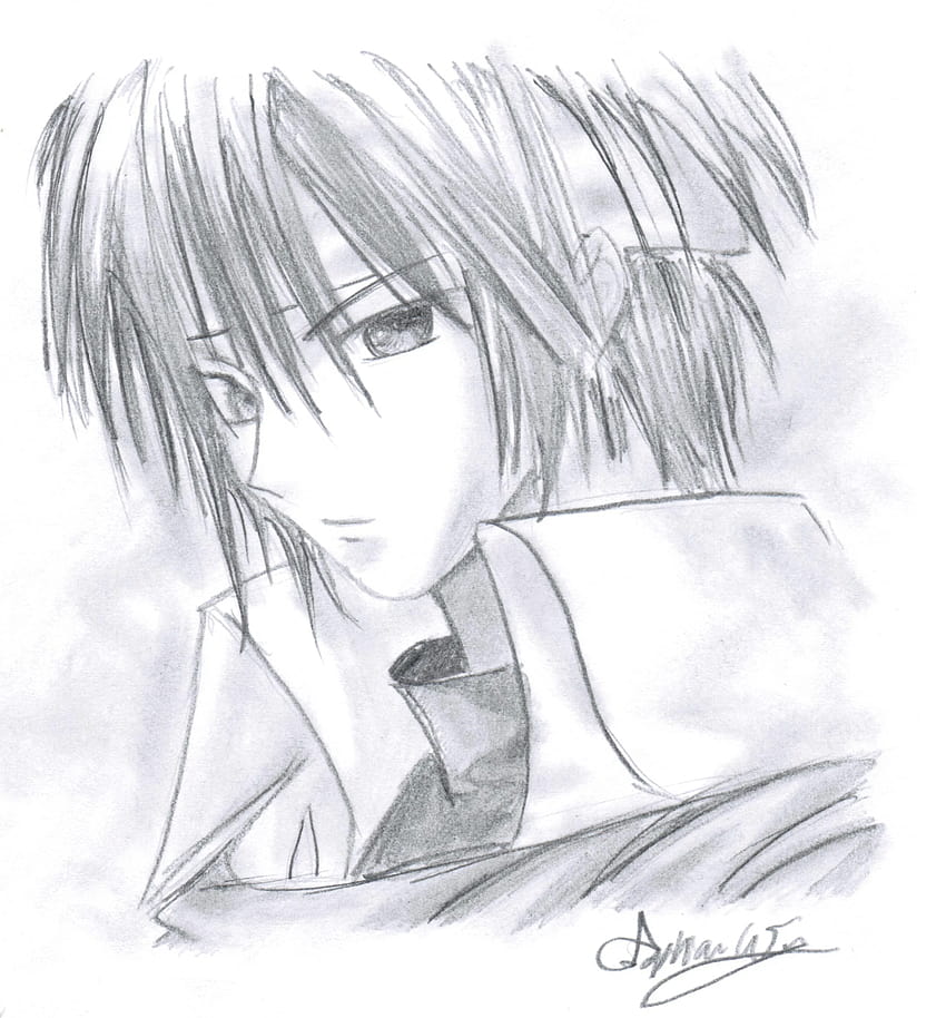 Anime Boy sketch by AbhiChan on DeviantArt