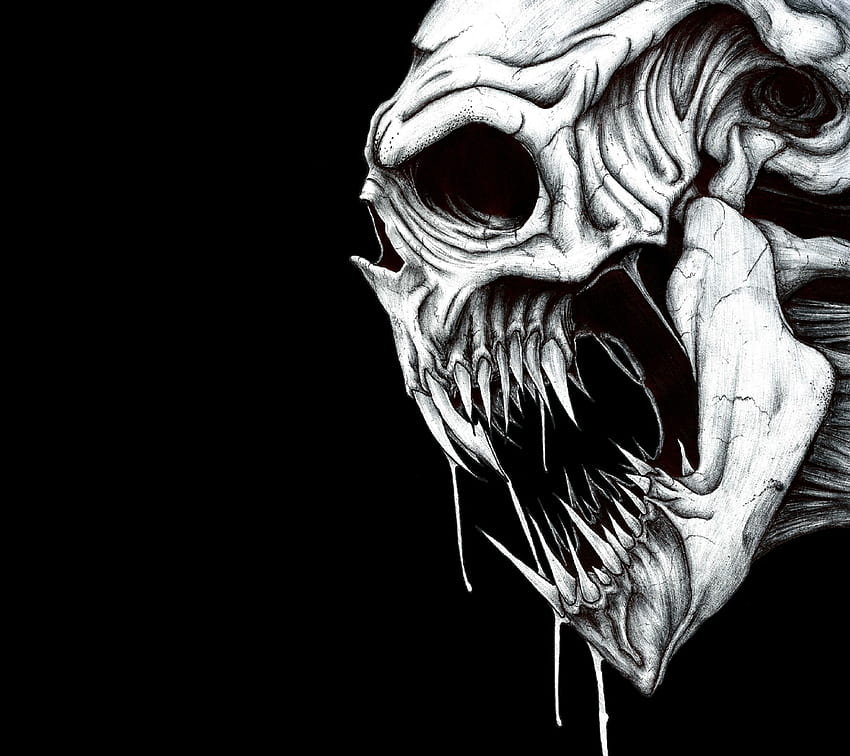 Scary Skull Drawing, horror drawings HD wallpaper | Pxfuel
