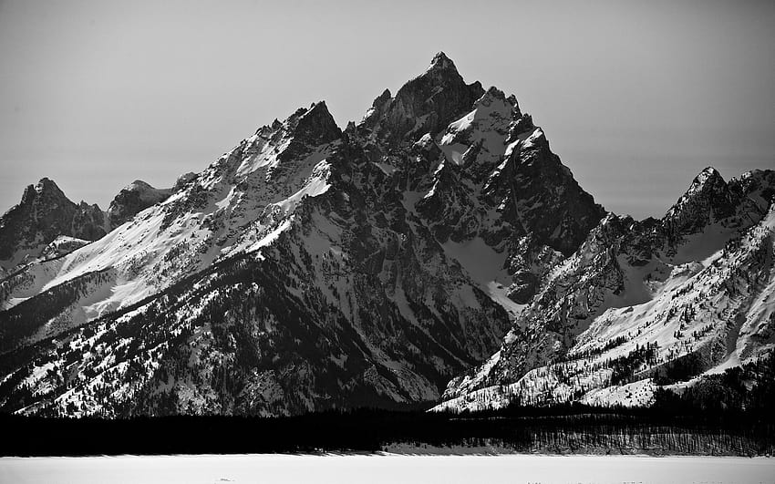 Black and White Mountain, mountain black and white HD wallpaper