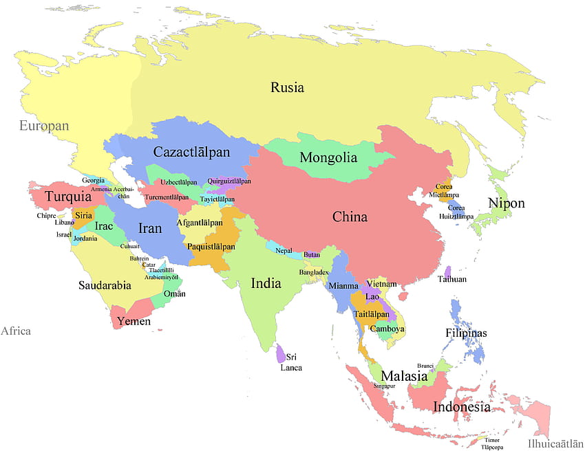 Mapa de Asia, mapa político de Asia fondo de pantalla