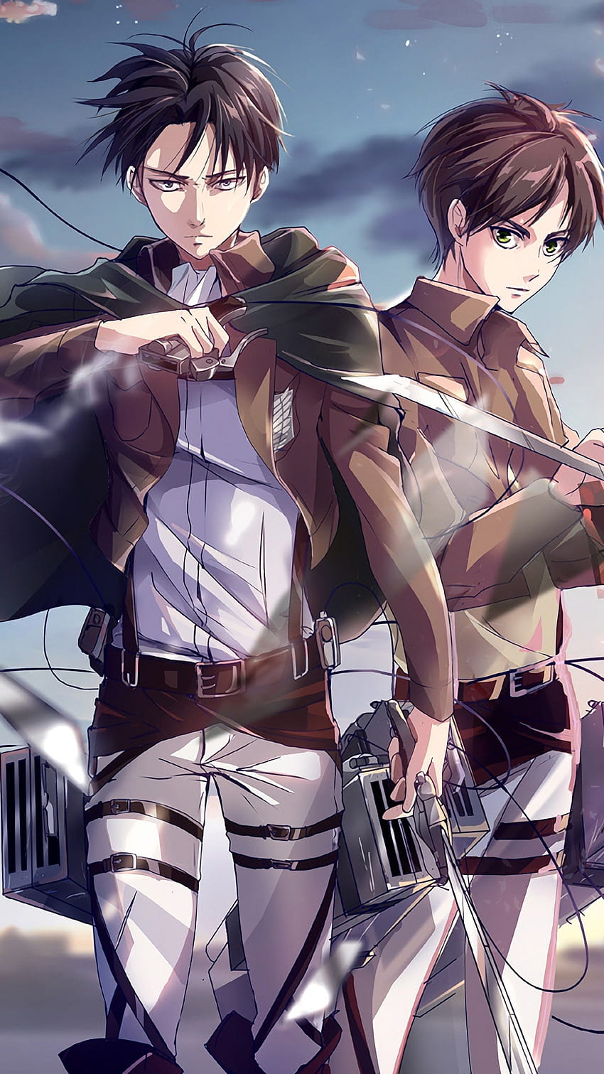 Levi and Eren Attack on Titan, attack on titan android HD phone wallpaper