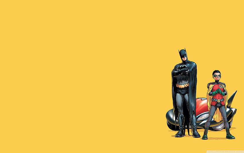 Batman And Robin Cartoon Yellow Backgrounds Wal, superhero cartoon HD wallpaper