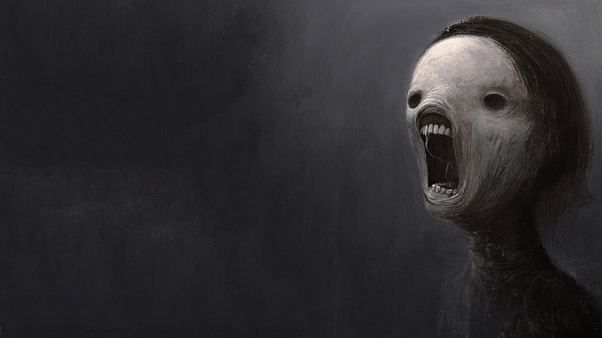 Scary Face Dark Backgrounds, creepy artistic face HD wallpaper