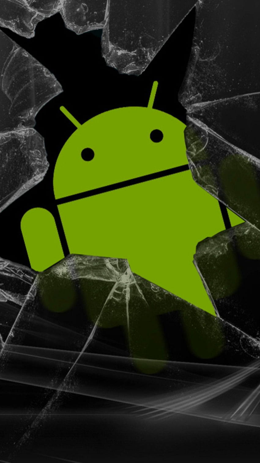 Schermo rotto del robot Android Android, robot Android blu Sfondo del telefono HD