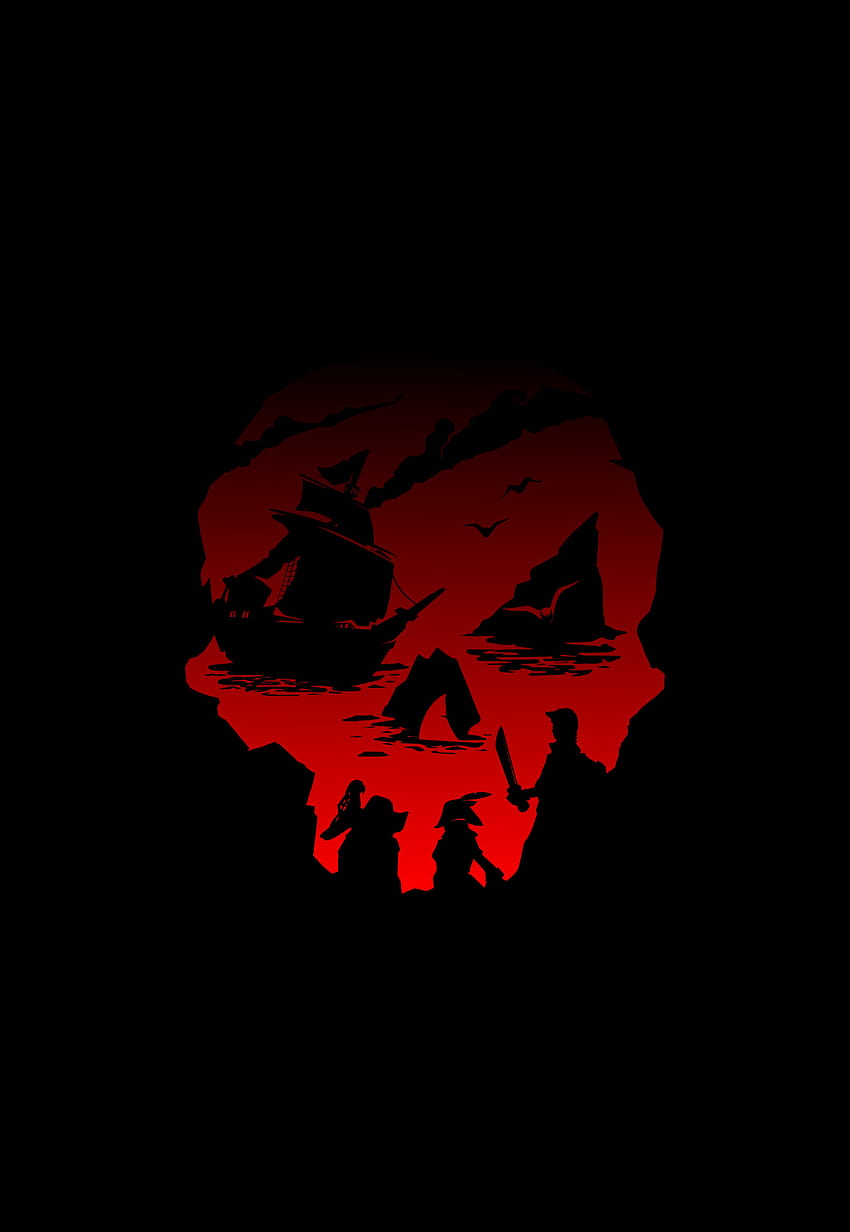 Sea Of Thieves Black Backgrounds PC Gaming Skull Videogiochi, sea of ​​thieves mobile Sfondo del telefono HD