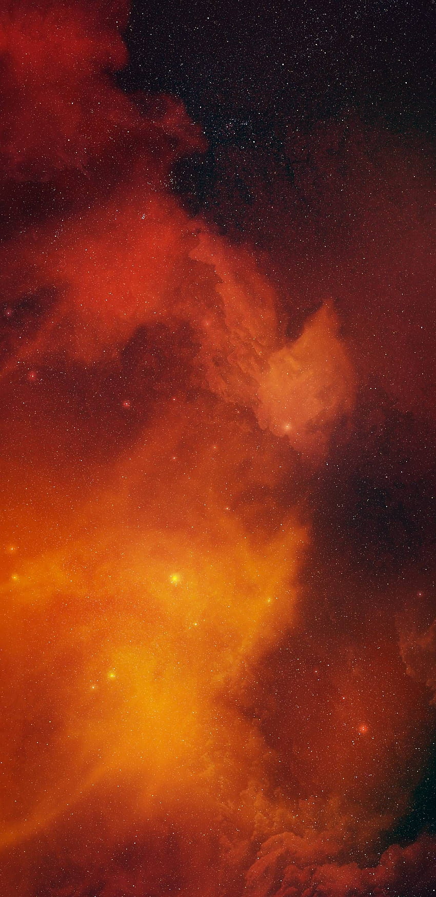 Orange Galaxy, orangefarbene Himmelsästhetik HD-Handy-Hintergrundbild