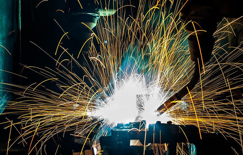 machines, Sparks, industry, welders, manufacturing HD wallpaper