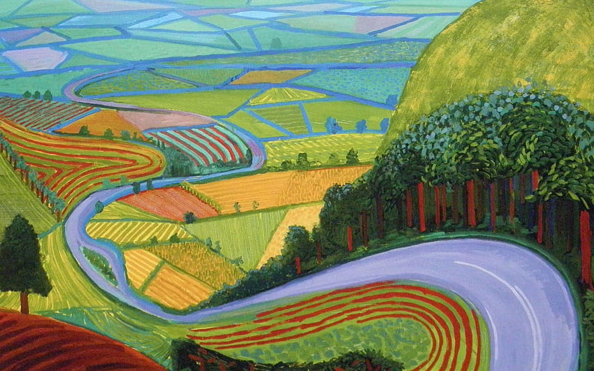 blu road, david hockney, british artist for HD wallpaper