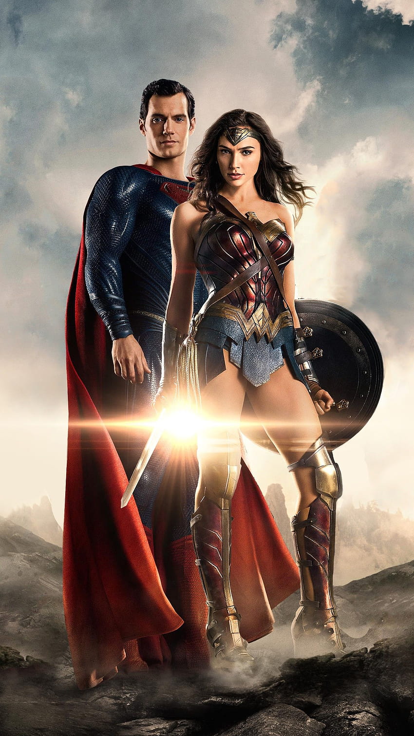 Superman Wonder Woman di Justice League, liga keadilan android wallpaper ponsel HD