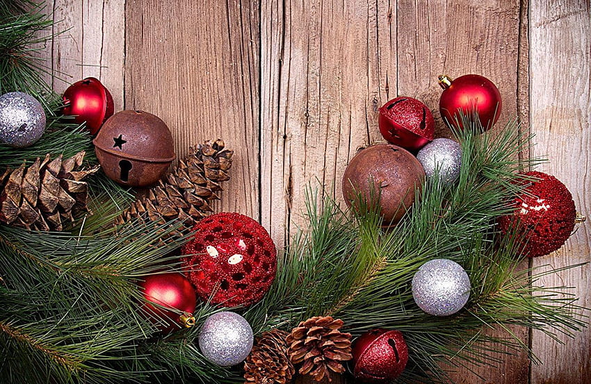 Weihnachten Weihnachtsbaum Bälle Zweige Tannenzapfen Feiertage, Weihnachtskiefer HD-Hintergrundbild