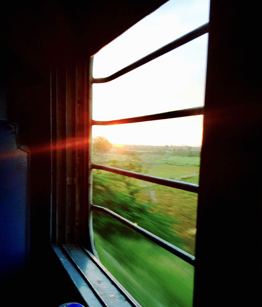 Window seat on the train, train window HD phone wallpaper