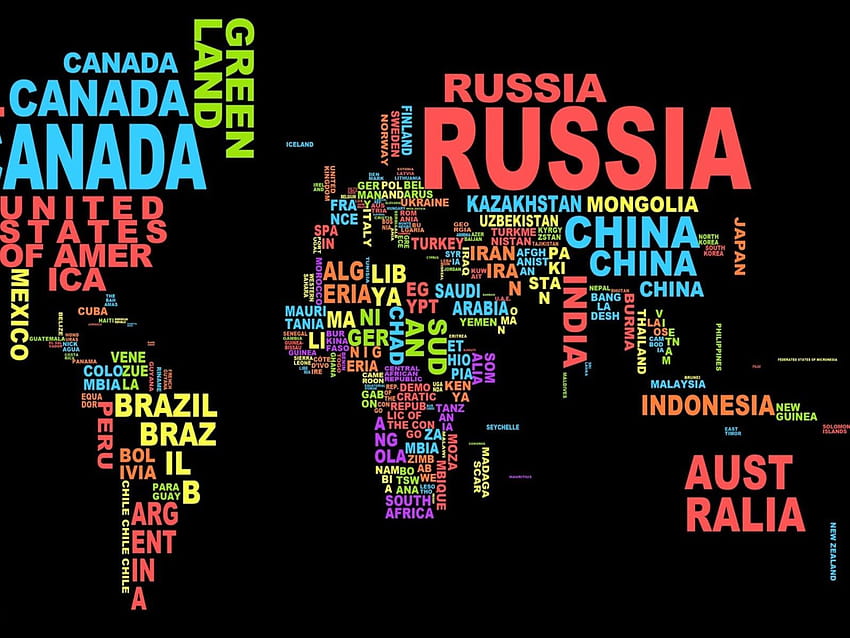 Име на държава Карта на света, знамена на света HD тапет